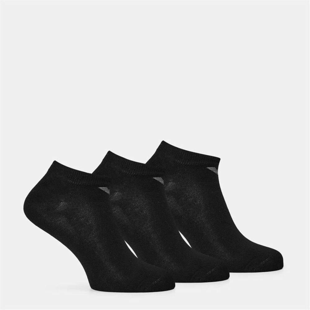 Emporio Armani EA7 Unisex Adult Logo No-Show Socks (Pack of 3) / Black